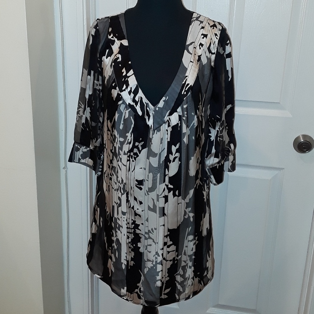 Rory Beca Black & White Silk Blouse